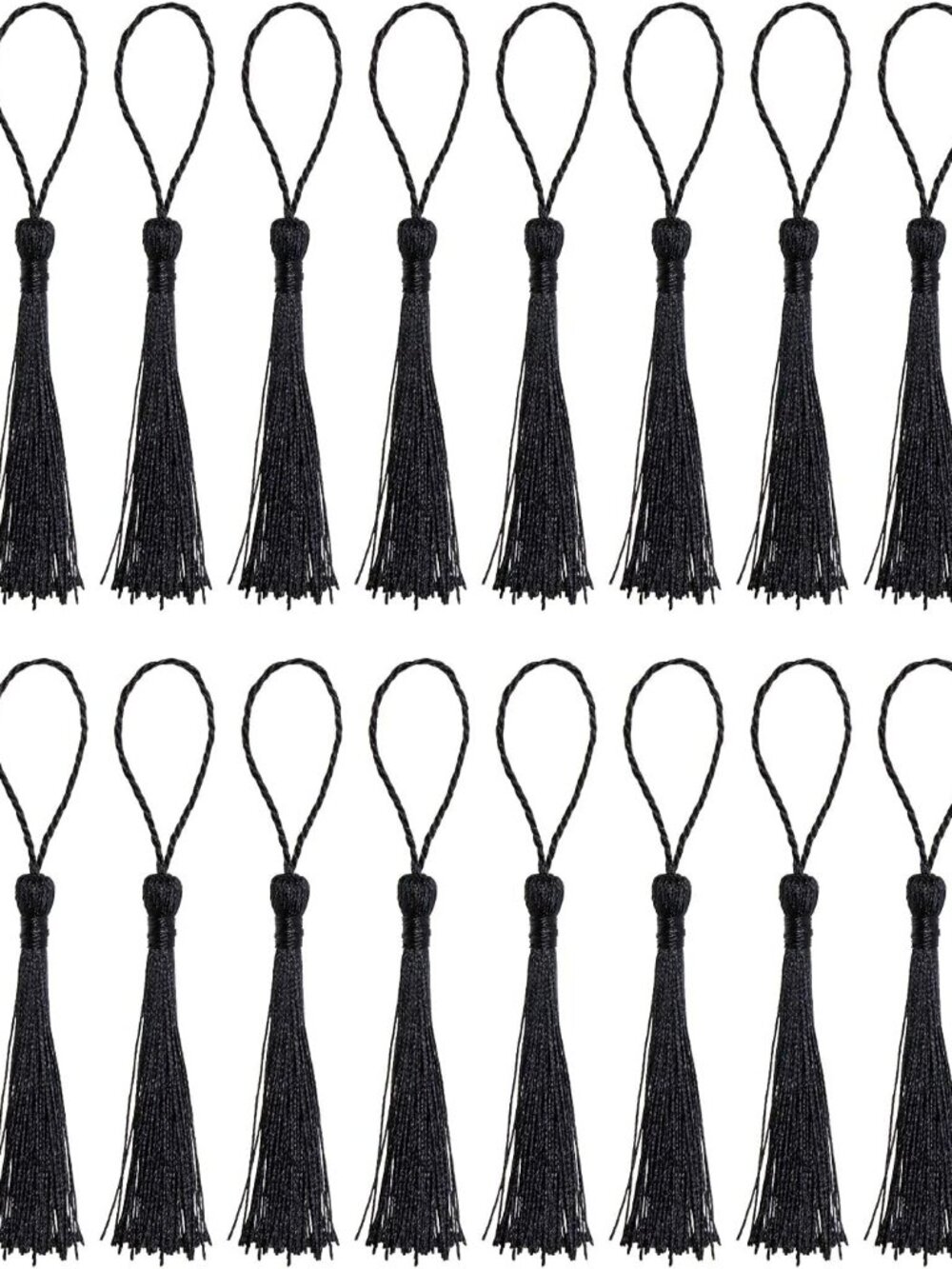 Mini Silky Handmade Soft Flossy Bookmark Tassels with Cord Loop for Keychain Ear